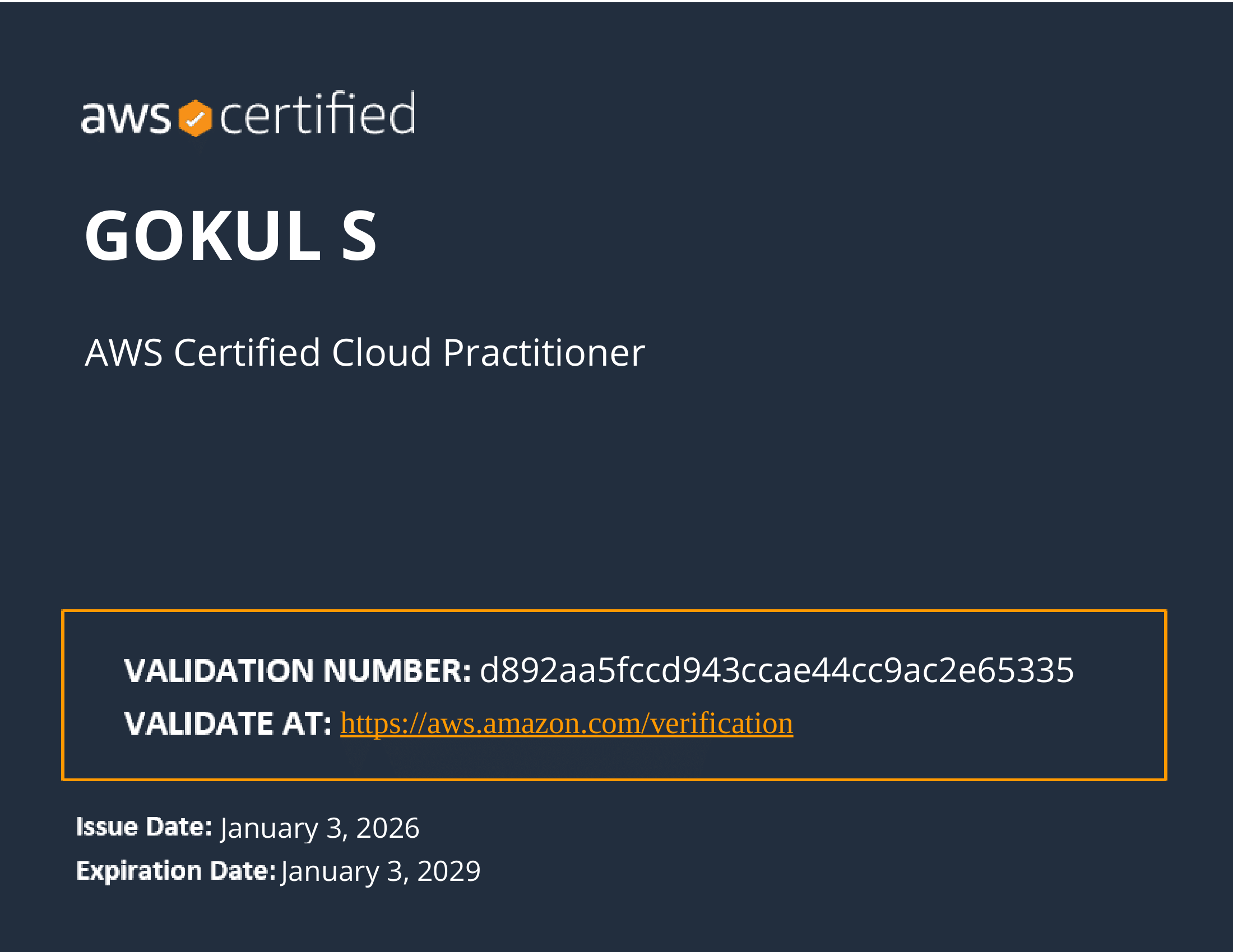 AWS Certificate 1